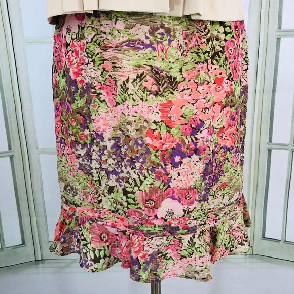 Danny & Nicole Skirt Suit Knee Length V-Neck 12P - Picture 6 of 8